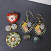 Cloisonn&eacute;-Style Bangles, Heart Earrings & Pendants - 7