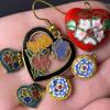 Cloisonn&eacute;-Style Bangles, Heart Earrings & Pendants - 9