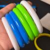 Colorful Retro-Style Plastic Bangles and Neon Earrings - 5