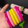 Colorful Retro-Style Plastic Bangles and Neon Earrings - 6