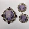 Cameo-Style Brooch and Earrings Set
