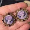 Cameo-Style Brooch and Earrings Set - 4