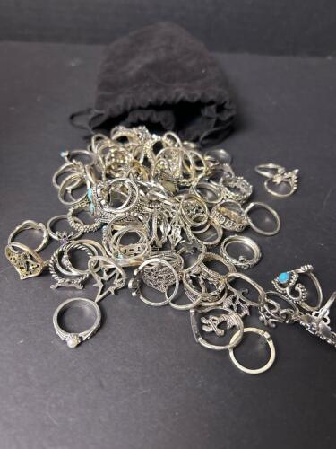 Silver Tone Costume Rings with Assorted Designs