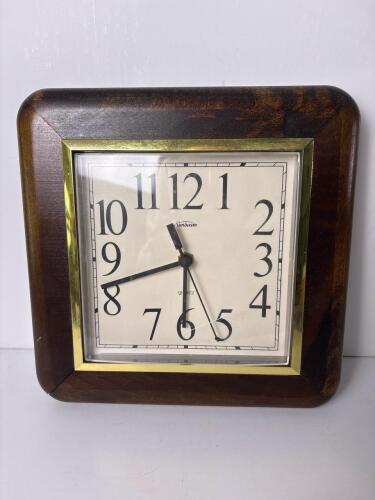 Sunbeam Square Wood Quartz Wall Clock