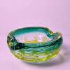 Mid-Century Sommerso-Style Murano Art Glass Ashtray