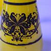Yellow Glass Decanter with Sterling Overlay and Cordials - 4