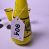 Yellow Glass Decanter with Sterling Overlay and Cordials - 5