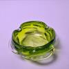 Green Art Glass Ashtray With Organic Form - 4