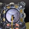 Hand-Painted Glass Hurricane Lamp With Floral Motif, Metal Base - 5