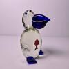Murano-Style Art Glass Pelican Paperweight with Fish Motif