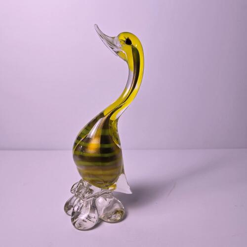 Murano-Style Art Glass Duck Figurine