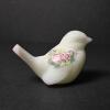 Hand-Painted Glass Bird Figurine with Floral Decoration