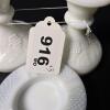 Milk Glass Candlesticks and Ashtray with Grape Motif - 4