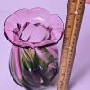 Art Glass Vase With Swirled Pink and Green Design - 2