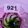 Art Glass Vase With Swirled Pink and Green Design - 6