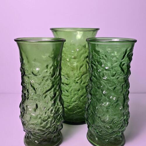 E.O. Brody Co. Crinkle Glass Vases