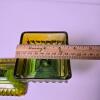 Green and Amber Pressed Glass Covered Pedestal Candy Dish - 5