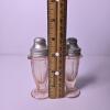 Pair of Pink Depression Glass Shakers with Metal Lids - 3