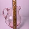 Pink Glass Pitcher With Rounded Body and Handle - 2