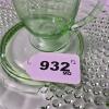 Green Depression Glass Handled Plate and Creamer - 4