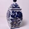 Blue and White Porcelain Ginger Jar with Gold Floral Design