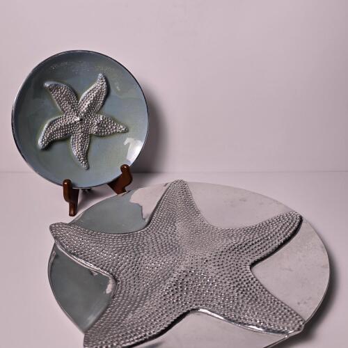 Mariposa Starfish Design Metal Serving Platters
