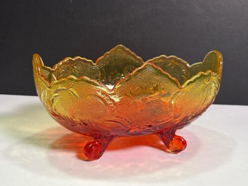 Vintage Amberina Carnival Glass Bowl