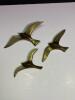 MCM-Style Brass Flying Bird Wall Plaques