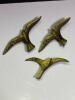 MCM-Style Brass Flying Bird Wall Plaques - 2