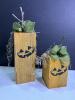Handmade Rustic Wood Block Jack-O'-Lantern Pumpkin Decorations
