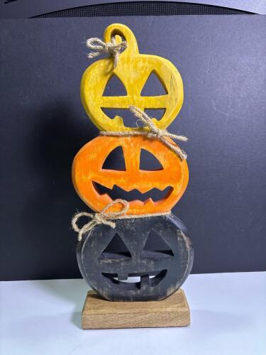 Hand Carved Stacked Jack-O'-Lantern