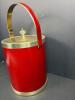 Kraftware Red Ice Bucket With Brass Trim and Handle - 2