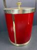 Kraftware Red Ice Bucket With Brass Trim and Handle - 3