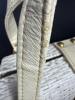 White Woven Handbag With Gold-Tone Hardware - 3