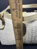 White Woven Handbag With Gold-Tone Hardware - 9