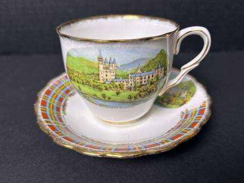 Taylor & Kent Bone China Royal Stewart Balmoral Castle Cup and Saucer