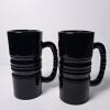 Pair of Tiara Black Glass Mugs