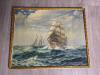 25"x 31" Maritime Oil Painting in the Manner of 20th Century Marine Art