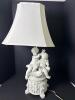 Bisque Porcelain Cherub Figural Table Lamp