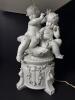 Bisque Porcelain Cherub Figural Table Lamp - 4