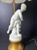 Porcelain Figural Table Lamp With Cherub and Fabric Shade - 4