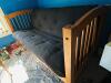 Wood Futon Sofa Bed with Black Mattress - P/U in N. Andover, MA