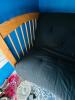 Wood Futon Sofa Bed with Black Mattress - P/U in N. Andover, MA - 2