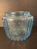 Blue Depression Glass Floral Pattern Jar - 2