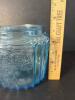 Blue Depression Glass Floral Pattern Jar - 5