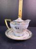 Hand Painted Nippon Creamer with Lid and Saucer, Floral and Bird Motif - 2