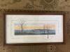 Framed D. Morgan Print With Tree and Sunset Scene, 1990