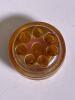 Amber Iridescent Carnival Glass Flower Frog - 2