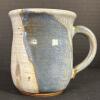 Studio Pottery Mug Signed Aswad Blue and Cream Glaze - 2