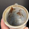 Studio Pottery Mug Signed Aswad Blue and Cream Glaze - 4